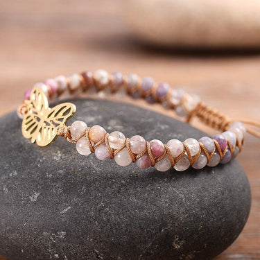 Wishes And Hope Butterfly Rose Quartz Bracelet-Your Soul Place